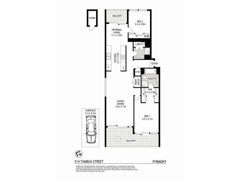 5/4 Tambua Street, Pyrmont NSW 2009 Floorplan