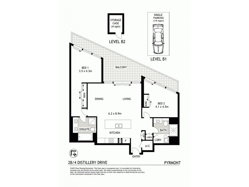 2B/4 Distillery Drive, Pyrmont NSW 2009 Floorplan