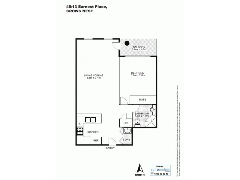 45/13 Ernest Street, Crows Nest NSW 2065 Floorplan