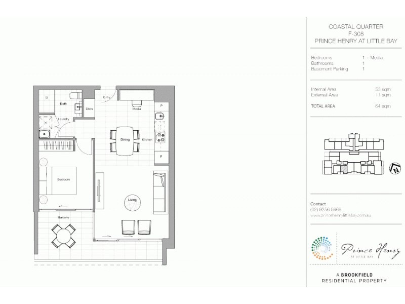 308/28 Harvey Street, Little Bay NSW 2036 Floorplan