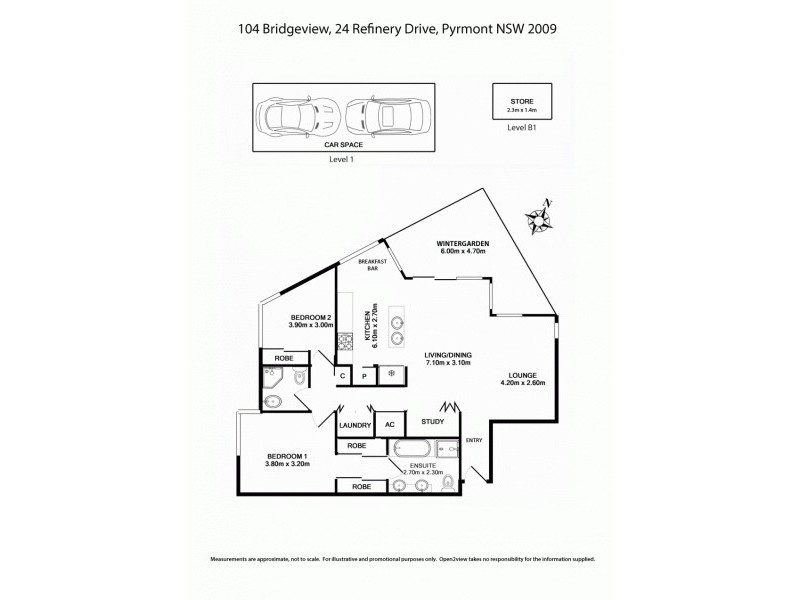 104/24 Refinery Drive, Pyrmont NSW 2009 Floorplan