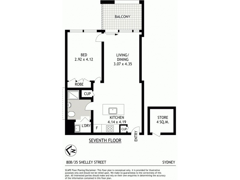 808/35 Shelley Street, Sydney NSW 2000 Floorplan