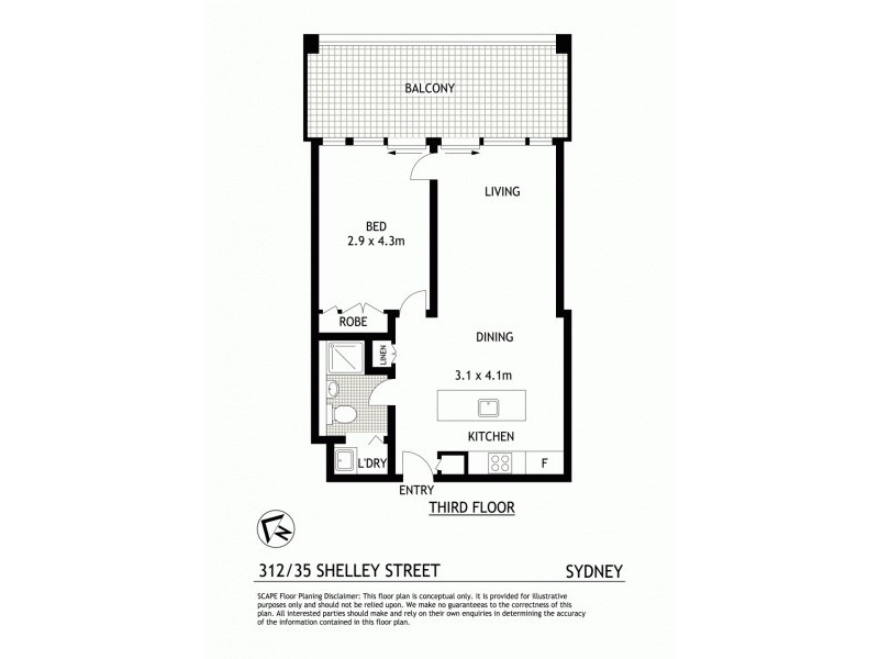 312/35 Shelley Street, Sydney NSW 2000 Floorplan