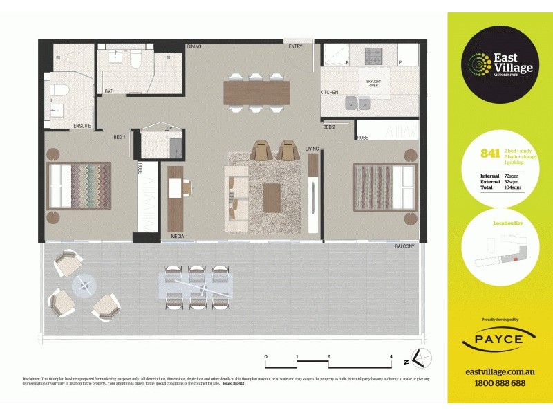 841/2C Defries Avenue, Zetland NSW 2017 Floorplan