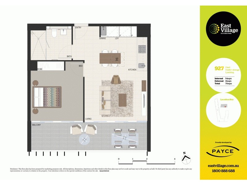 927/2B Defries Avenue, Zetland NSW 2017 Floorplan
