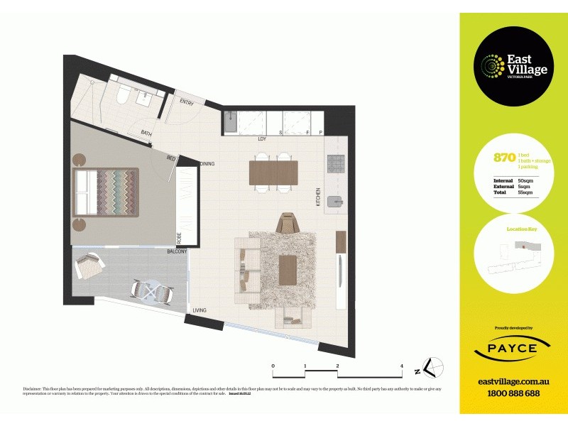 870/2 Cooper Place, Zetland NSW 2017 Floorplan
