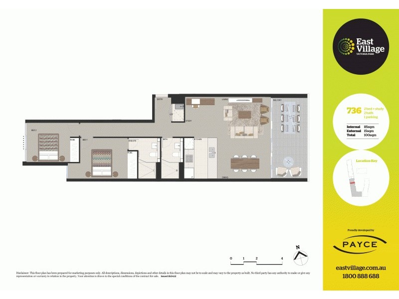 736/2B Defries Avenue, Zetland NSW 2017 Floorplan