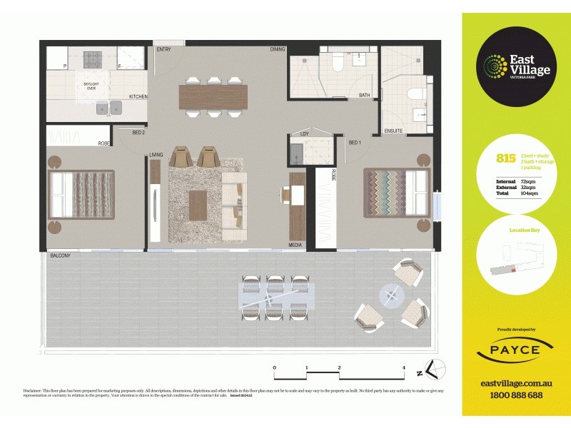 815/2B Defries Avenue, Zetland NSW 2017 Floorplan