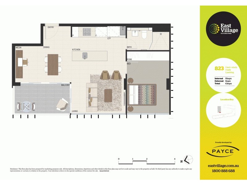823/2B Defries Avenue, Zetland NSW 2017 Floorplan