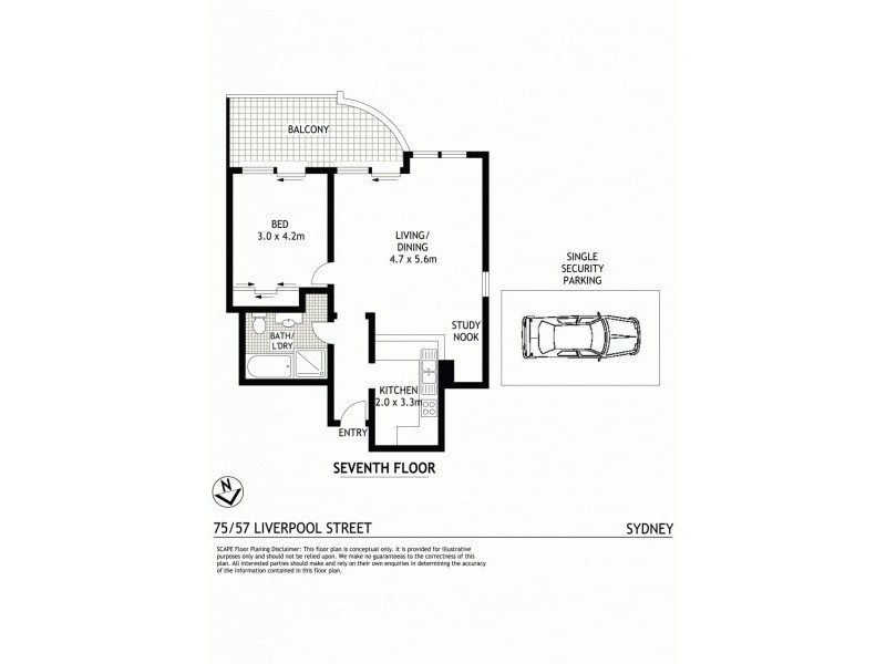 75/57 Liverpool Street, Sydney NSW 2000 Floorplan