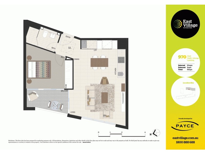 970/2 Cooper Place, Zetland NSW 2017 Floorplan