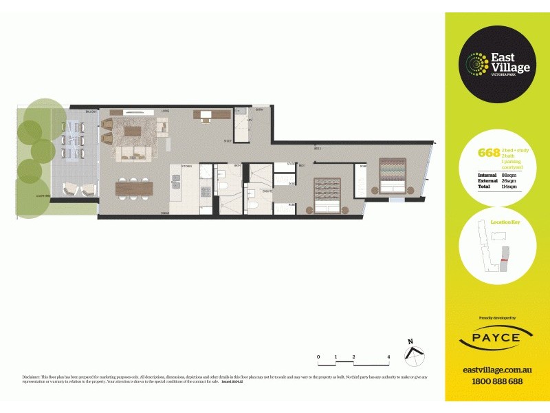 668/2 Cooper Place, Zetland NSW 2017 Floorplan