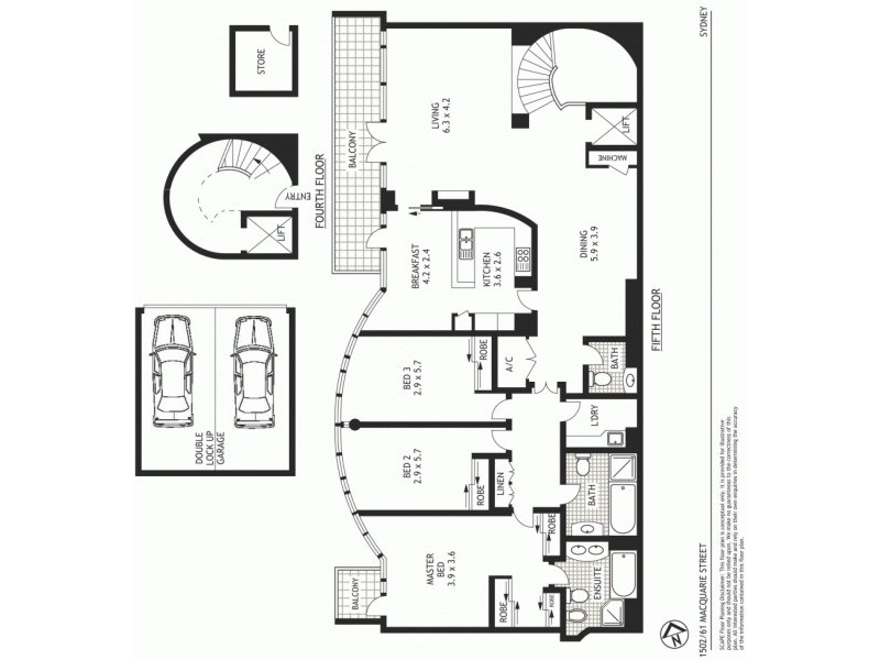 1502/61 Macquarie Street, Sydney NSW 2000 Floorplan