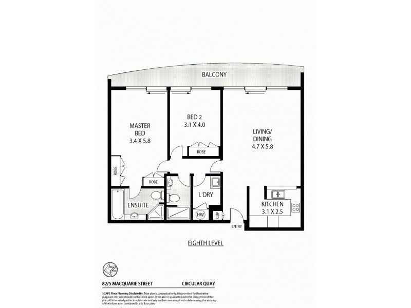 82/5 Macquarie Street, Sydney NSW 2000 Floorplan