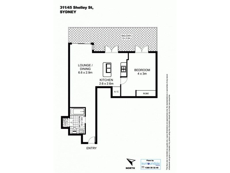 311/45 Shelley Street, Sydney NSW 2000 Floorplan