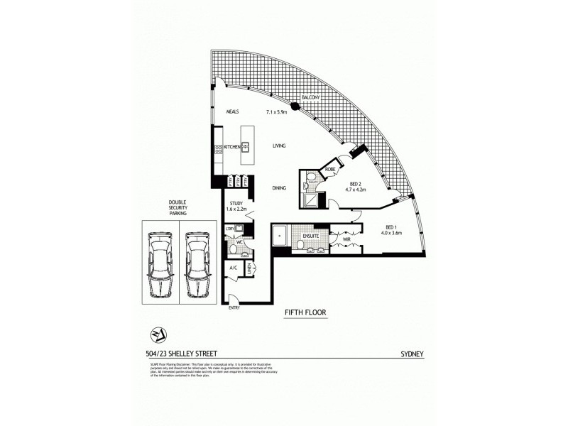 504/23 Shelley Street, Sydney NSW 2000 Floorplan