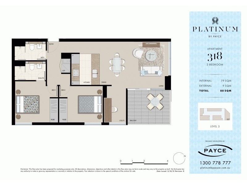 318/1 Hutchinson Walk, Zetland NSW 2017 Floorplan