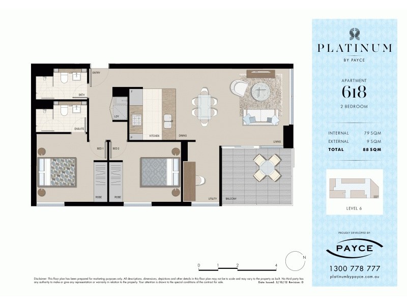 618/1 Hutchinson Walk, Zetland NSW 2017 Floorplan