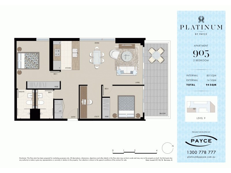 905/3 George Julius Avenue, Zetland NSW 2017 Floorplan