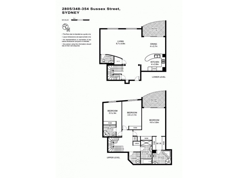 2805/352 Sussex Street, Sydney NSW 2000 Floorplan
