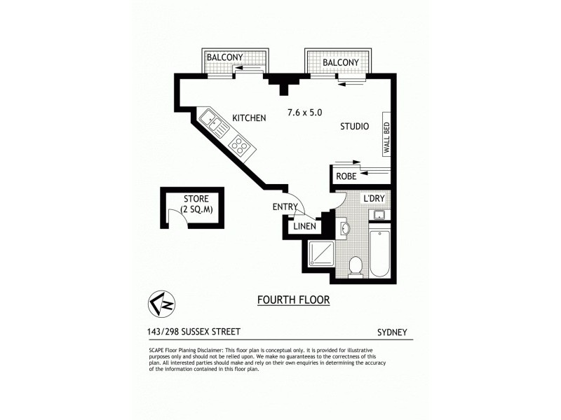 143/298 Sussex Street, Sydney NSW 2000 Floorplan