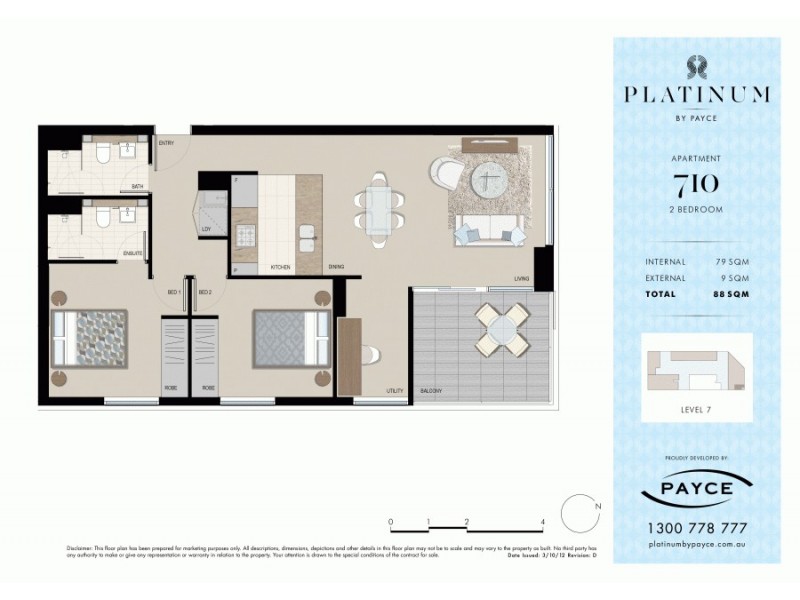 710/1 Hutchinson Walk, Zetland NSW 2017 Floorplan