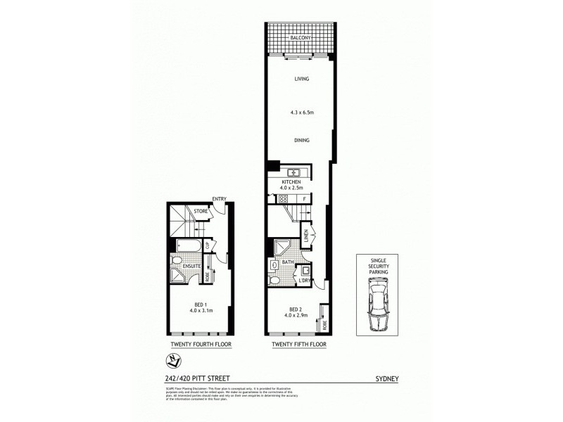 242/420 Pitt Street, Sydney NSW 2000 Floorplan