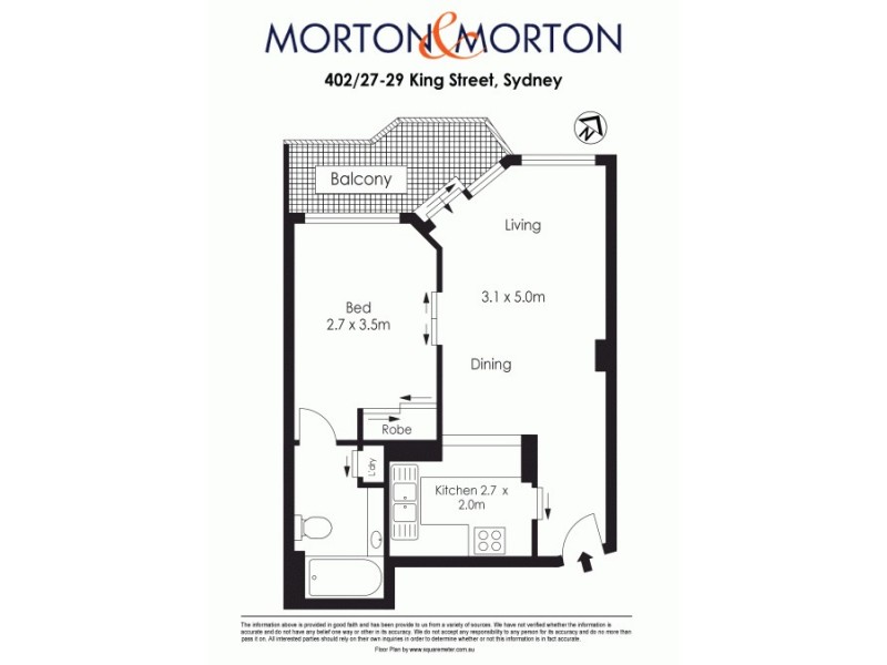 402/27 King Street, Sydney NSW 2000 Floorplan