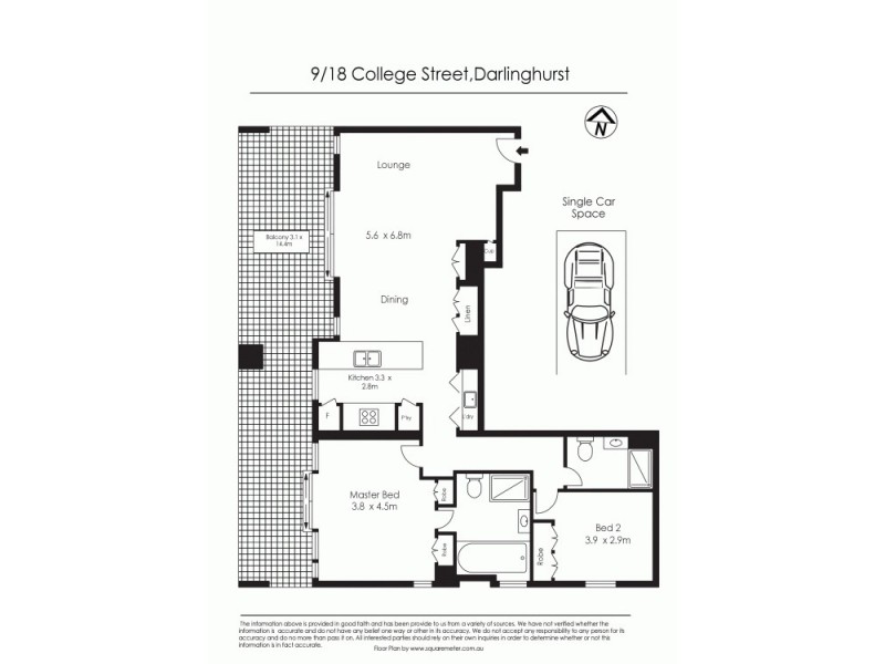 9/18 College Street, Sydney NSW 2000 Floorplan