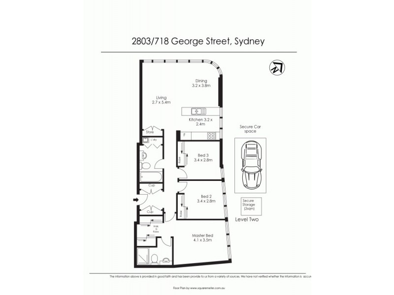2803/718 George Street, Sydney NSW 2000 Floorplan