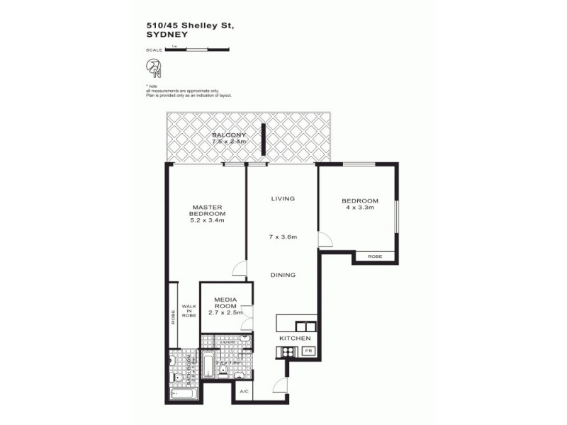 510/45 Shelley Street, Sydney NSW 2000 Floorplan