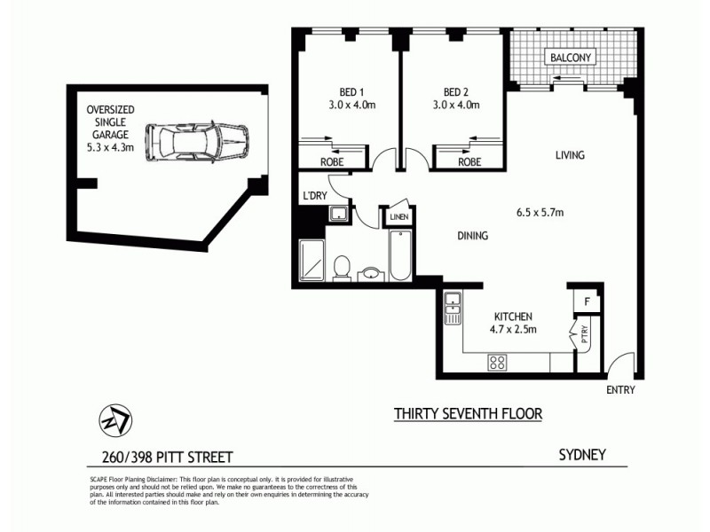 260/398 Pitt Street, Sydney NSW 2000 Floorplan