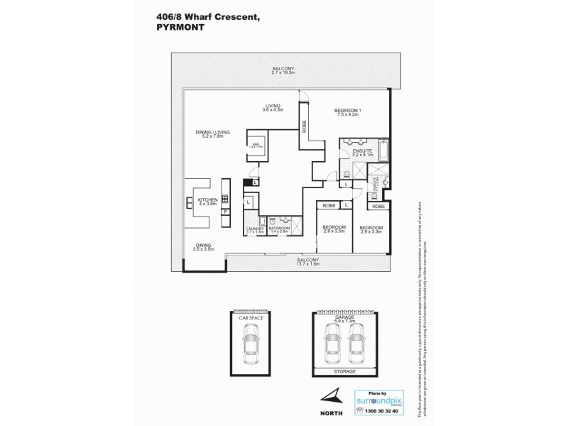 406/8 Wharf Crescent, Pyrmont NSW 2009 Floorplan