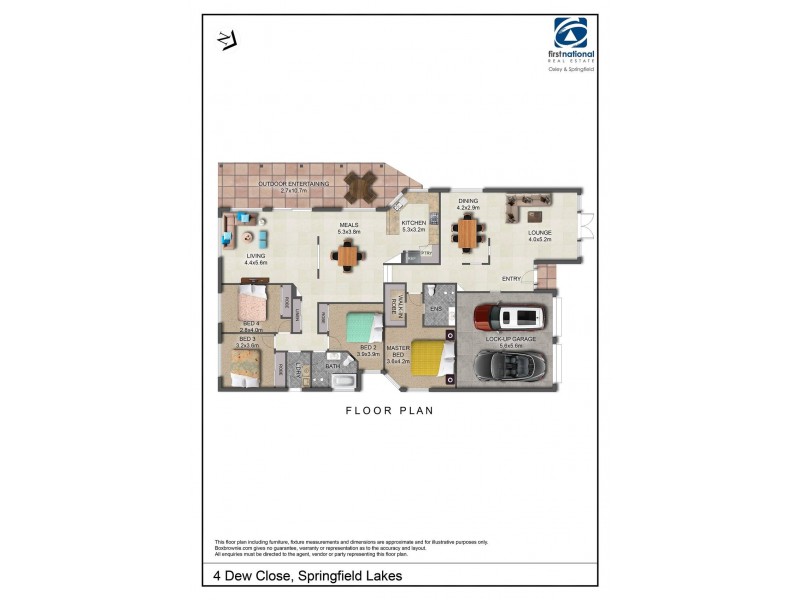 4 Dew Close, Springfield Lakes QLD 4300 Floorplan