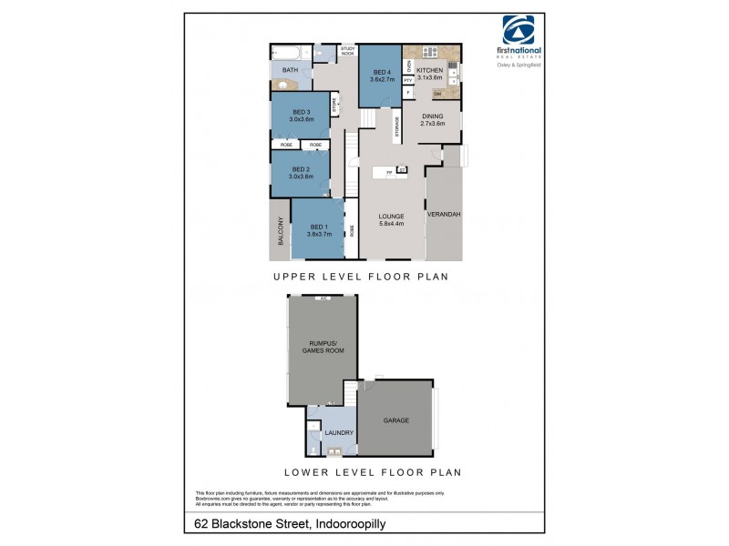 62 Blackstone Street, Indooroopilly QLD 4068 Floorplan
