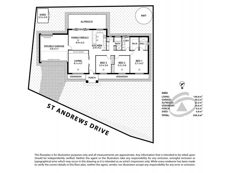 18 St Andrews Drive, Strathalbyn SA 5255 Floorplan