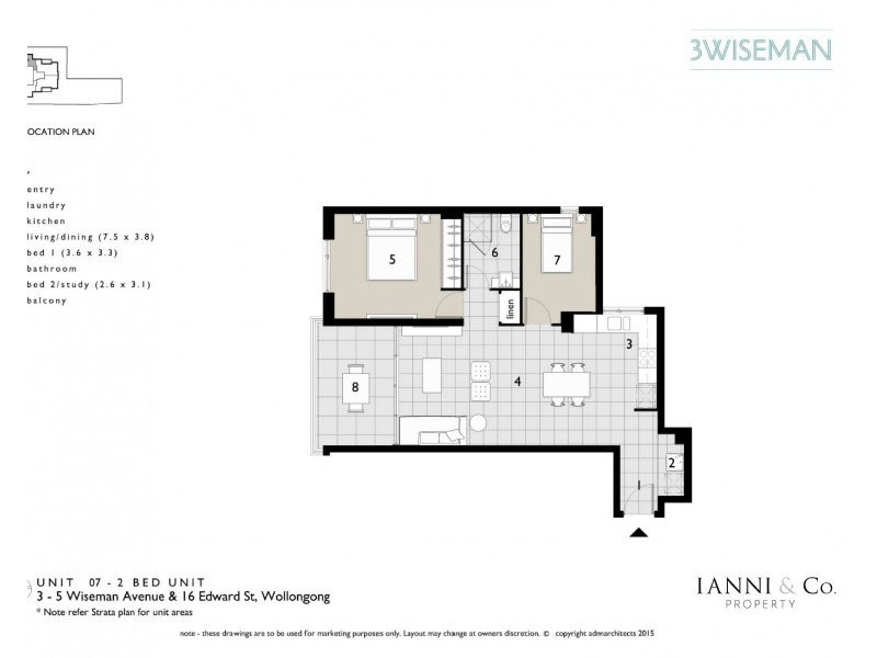 7/3-5 Wiseman Avenue, Wollongong NSW 2500 Floorplan