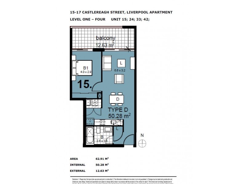 15/15-17 Castlereagh st, Liverpool NSW 2170 Floorplan