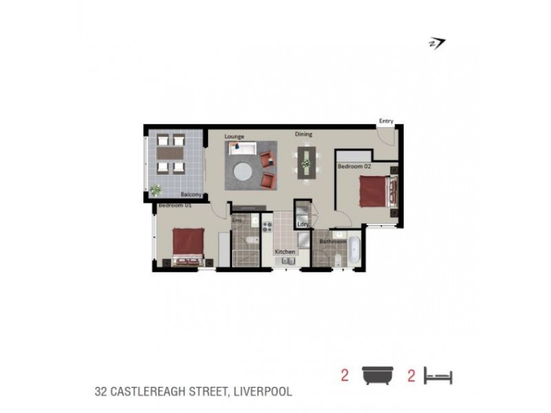17/32 Castlereagh st, Liverpool NSW 2170 Floorplan