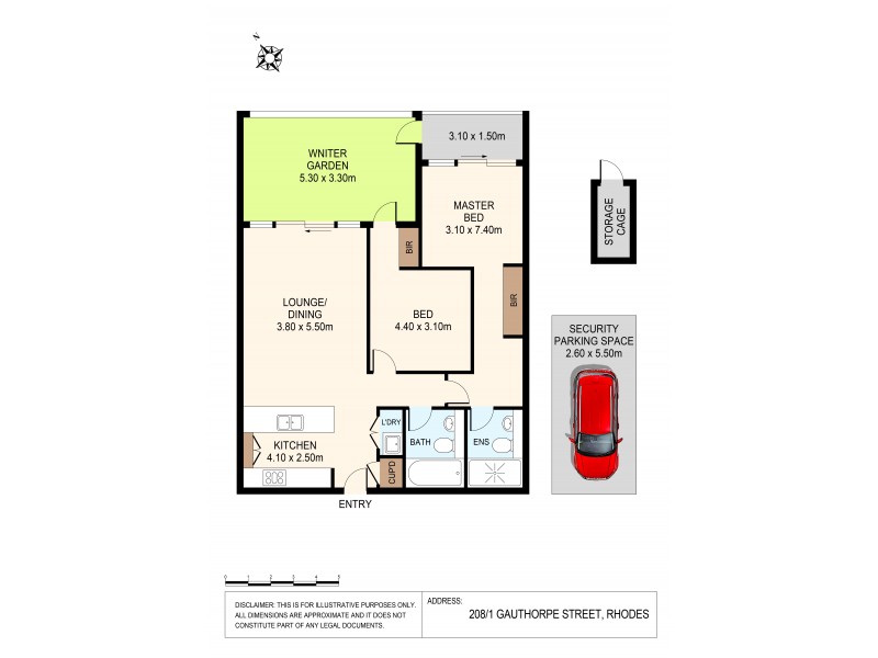 208/1 Gauthorpe Street, Rhodes NSW 2138 Floorplan