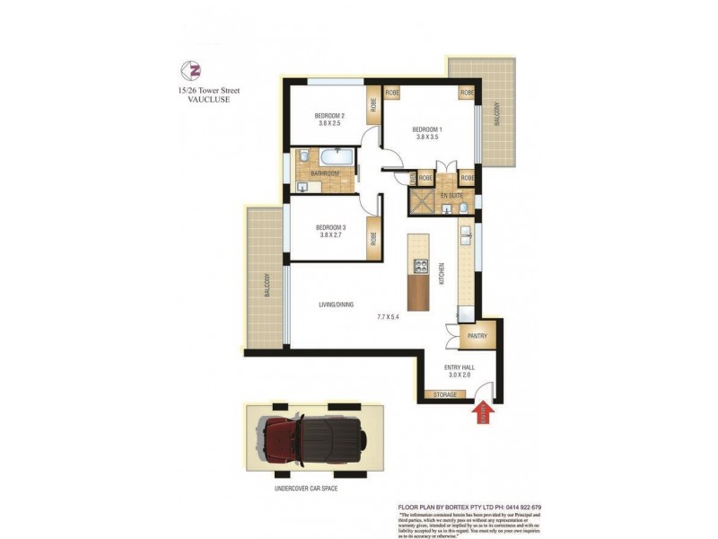 15/26 Tower Street, Vaucluse NSW 2030 Floorplan