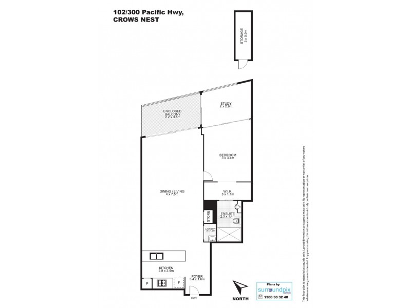 102/300 Pacific Highway, Crows Nest NSW 2065 Floorplan