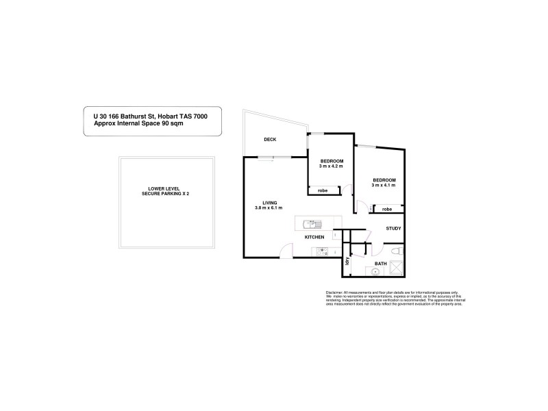 30/166 Bathurst Street, Hobart TAS 7000 Floorplan