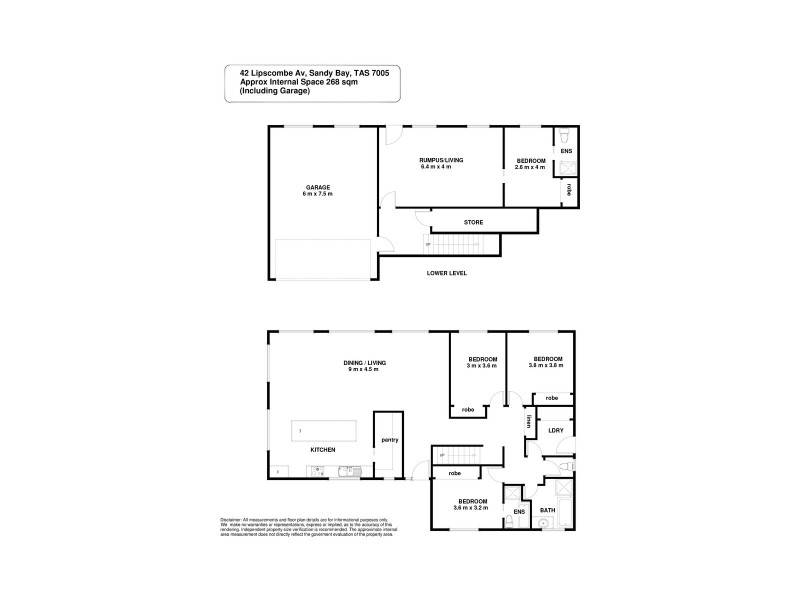 42 Lipscombe Avenue, Sandy Bay TAS 7005 Floorplan