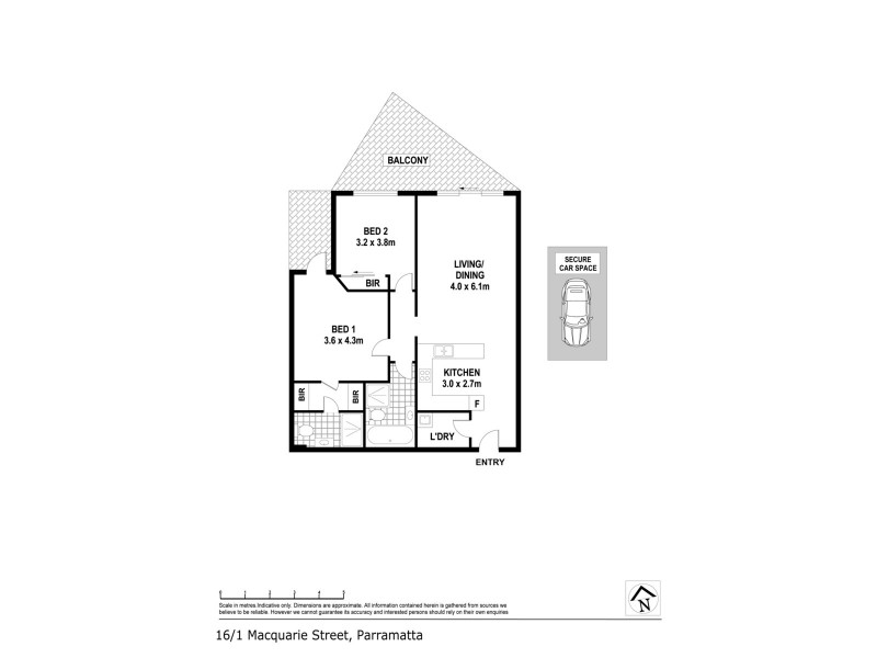 16/1 Macquarie Street, Parramatta NSW 2150 Floorplan