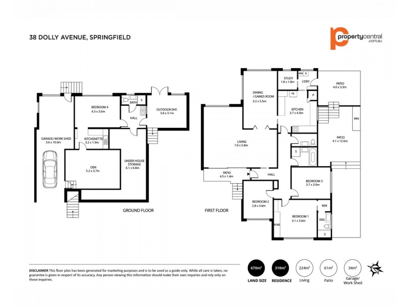 38 Dolly Avenue, Springfield NSW 2250 Floorplan