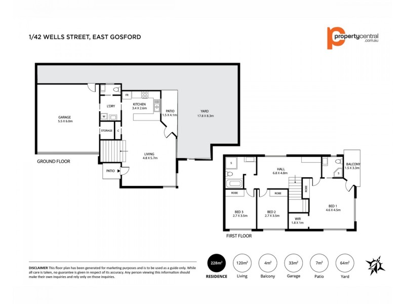 1/42 Wells Street, East Gosford NSW 2250 Floorplan