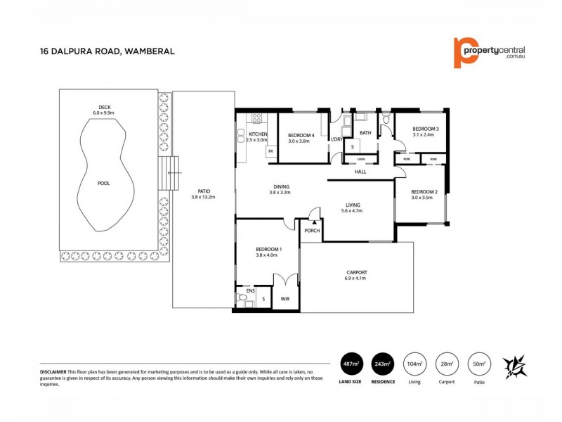 16 Dalpura Road, Wamberal NSW 2260 Floorplan