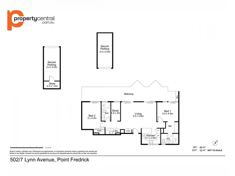 502/7 Lynn Avenue, Point Frederick NSW 2250 Floorplan