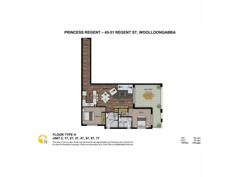 47/45 Regent Street, Woolloongabba QLD 4102 Floorplan